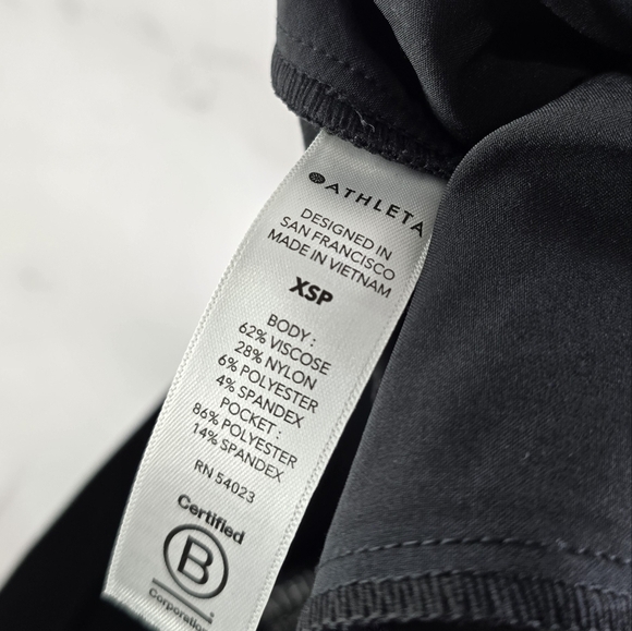 Athleta Pants Womens XS P Black Venice Heathered Pintuck Pull On High Rise - Picture 11 of 13